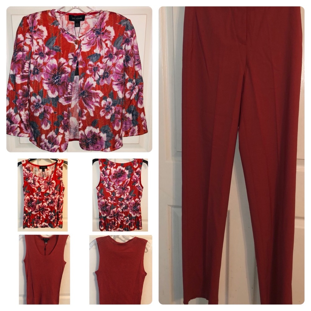 Four piece NWT Saint John outfit pants sweater two tanks $2,468.00 WOW
